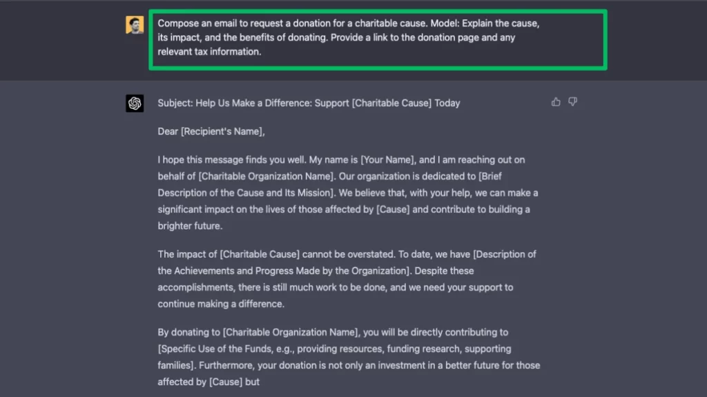 Chatgpt Prompts For Writing Business Emails Example 2
