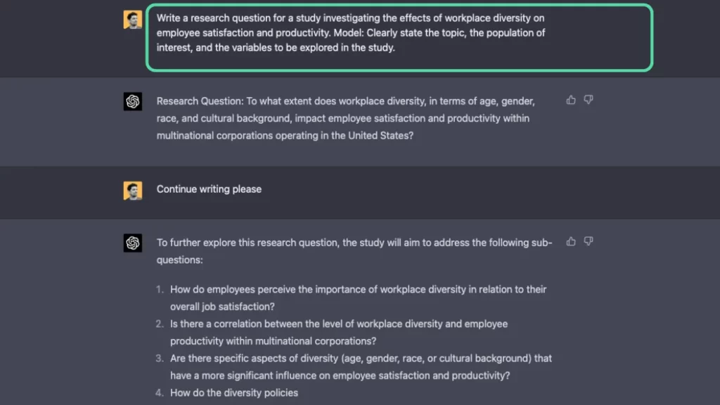 ChatGPT Prompts For Academic Writing Example 2